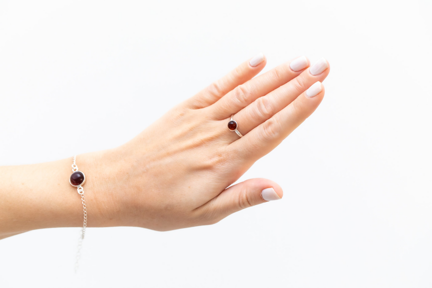 ESSENTIALS Mini Cherry Red Amber Stacking Ring