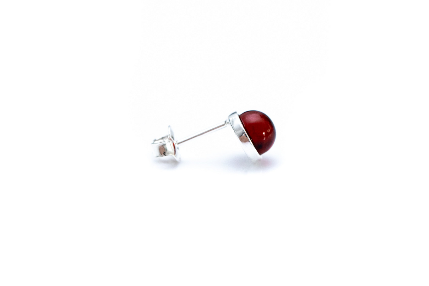 ESSENTIALS Mini Cherry Red Amber Stud Earrings