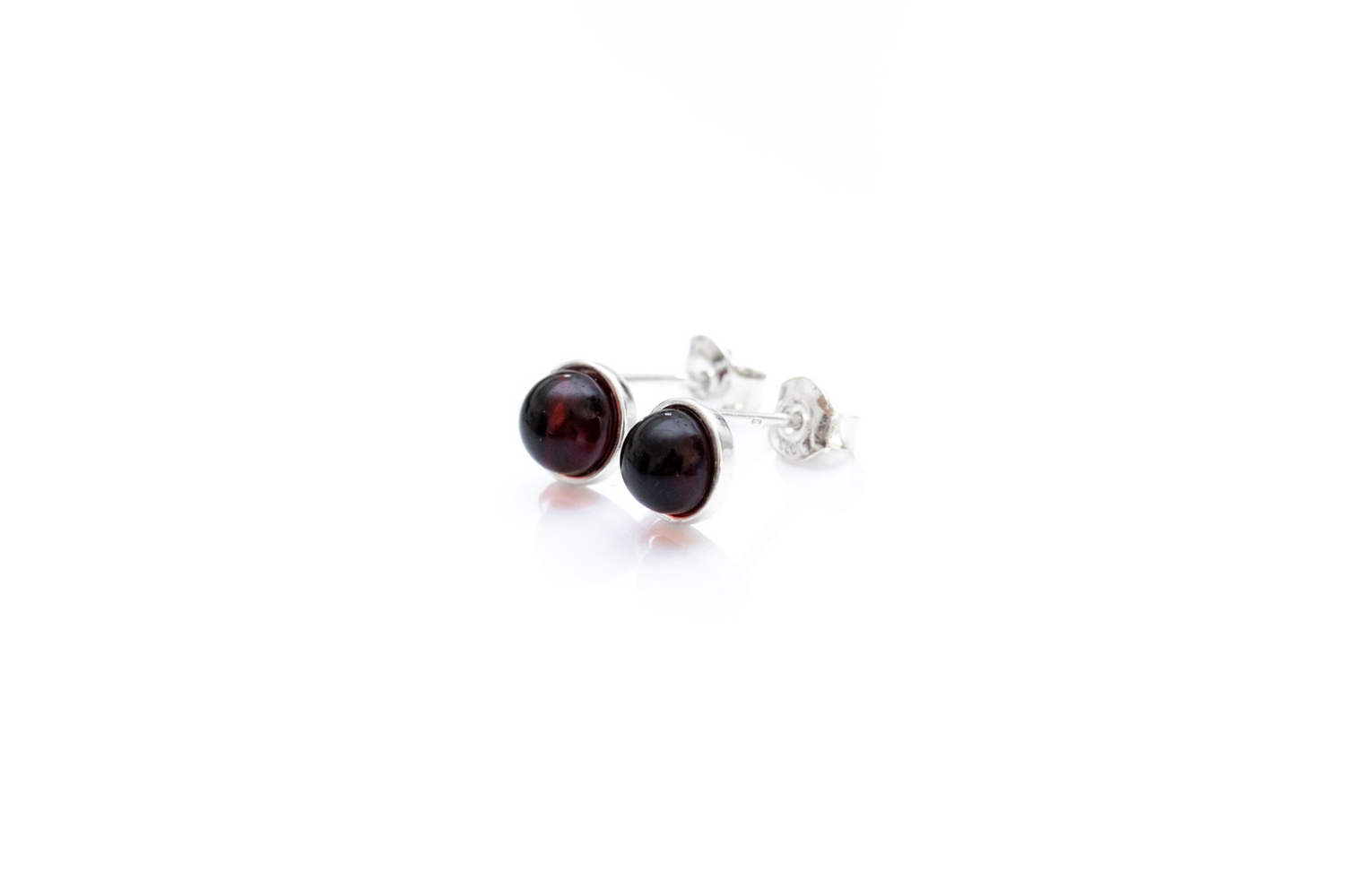 ESSENTIALS Mini Cherry Red Amber Stud Earrings