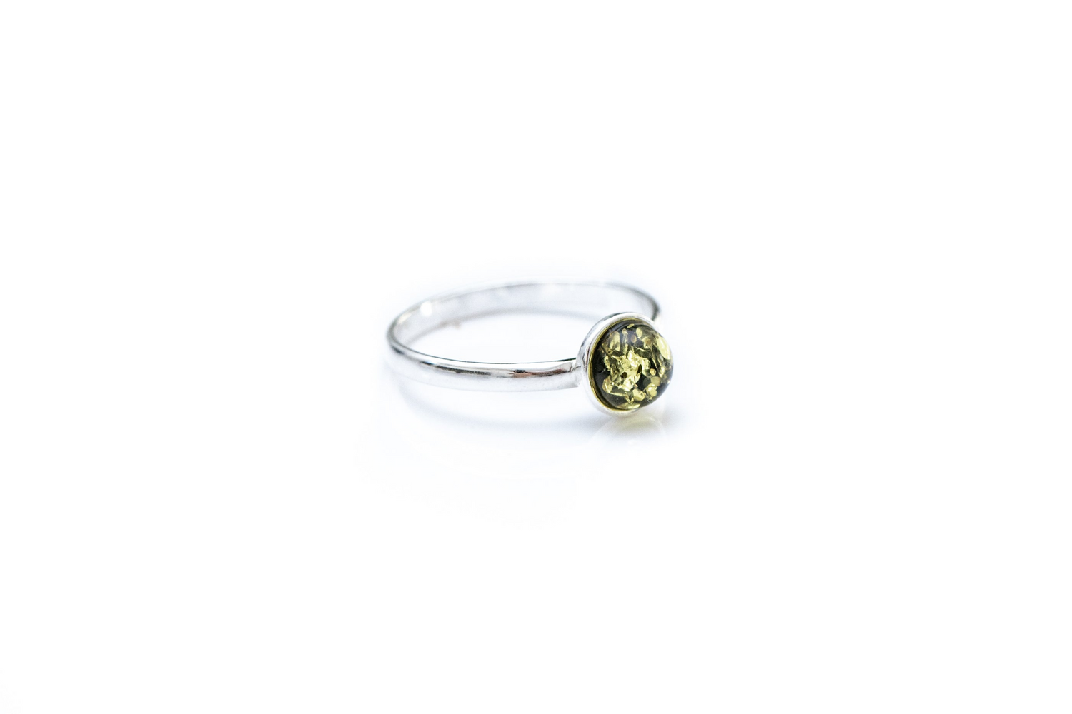 ESSENTIALS Mini Green Amber Stacking Ring