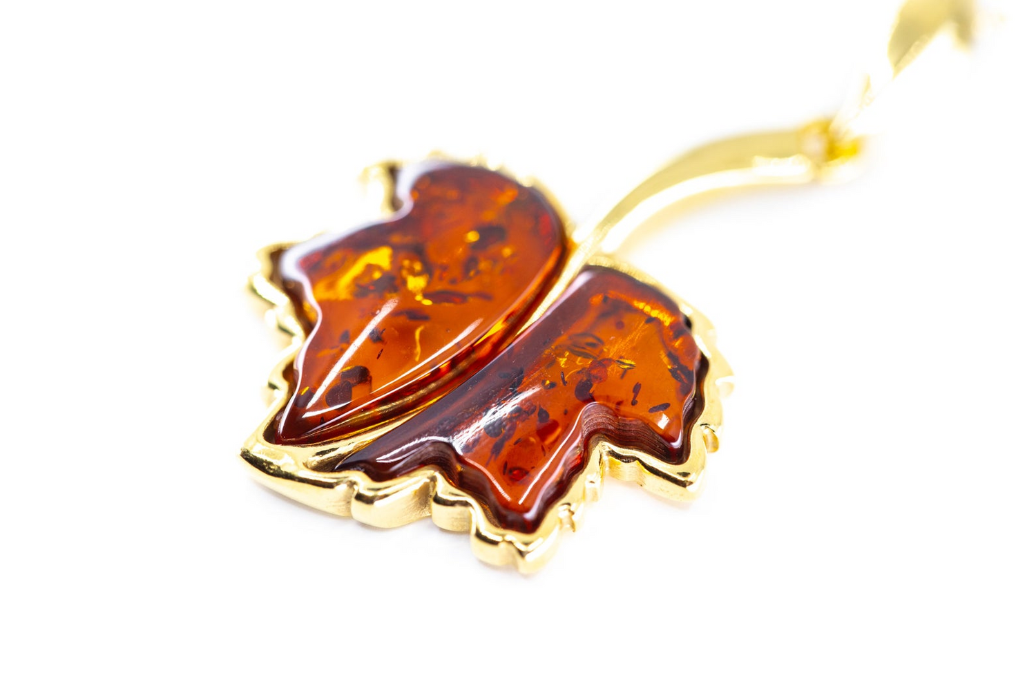 Gold Plated Maple Leaf Charm Pendant