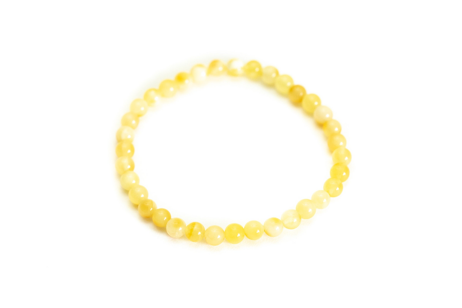 Mini Butterscotch Yellow Amber Sphere Bracelet