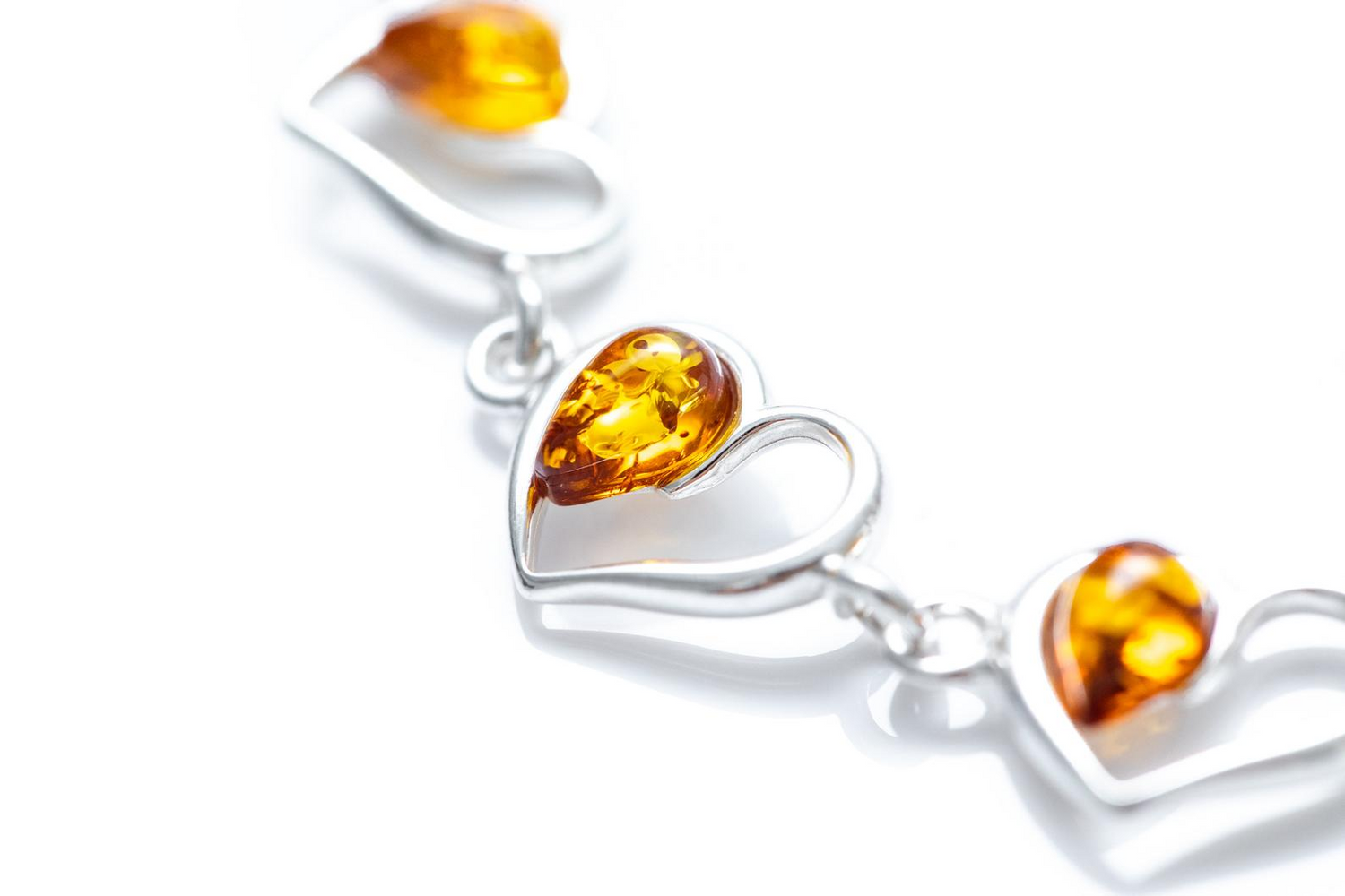 Minimal Amber Heart Bracelet