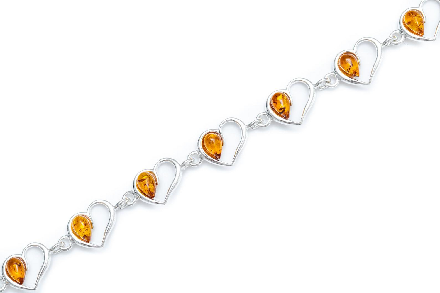 Minimal Amber Heart Bracelet