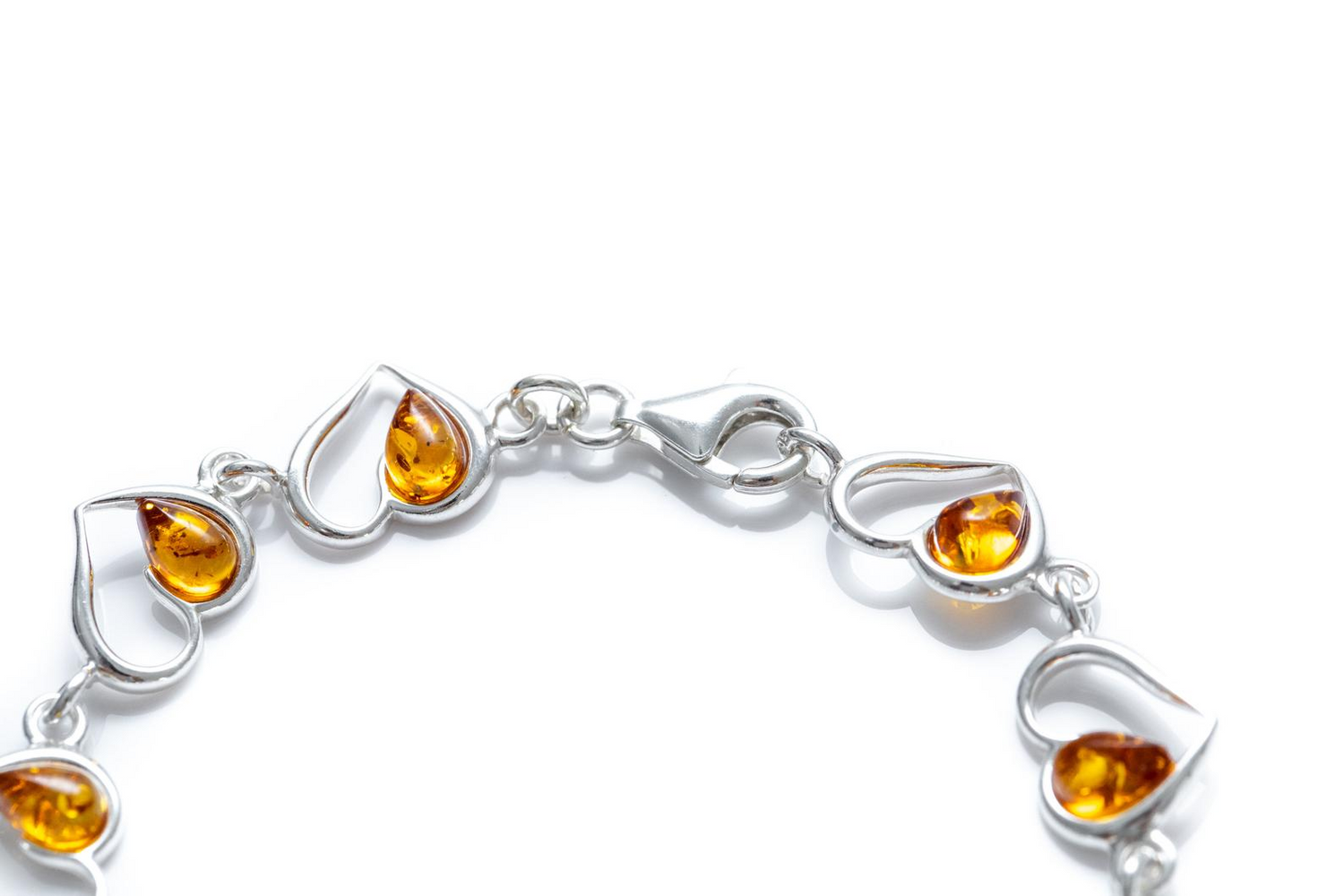 Minimal Amber Heart Bracelet