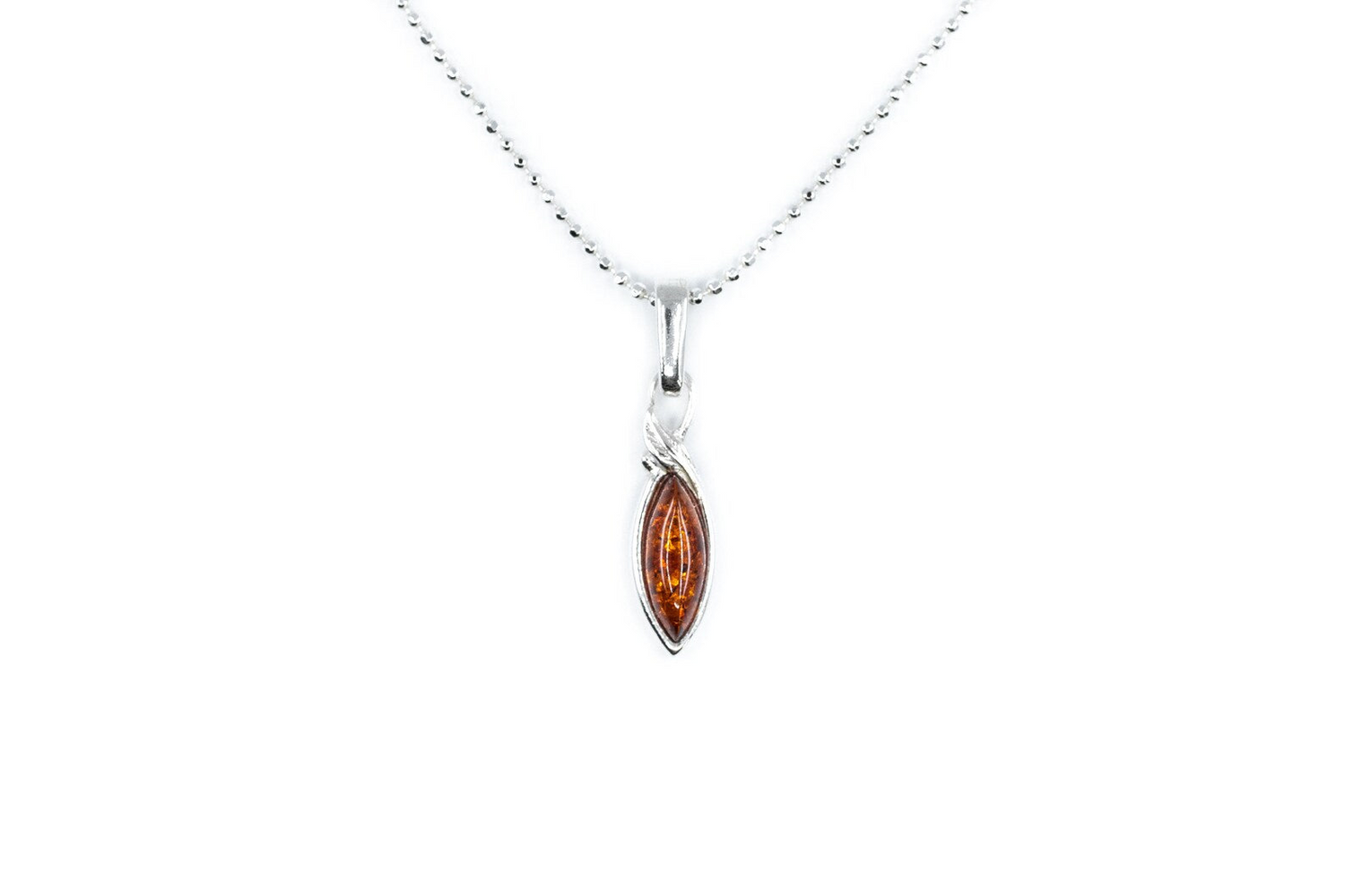 Minimal Leaf Amber Pendant