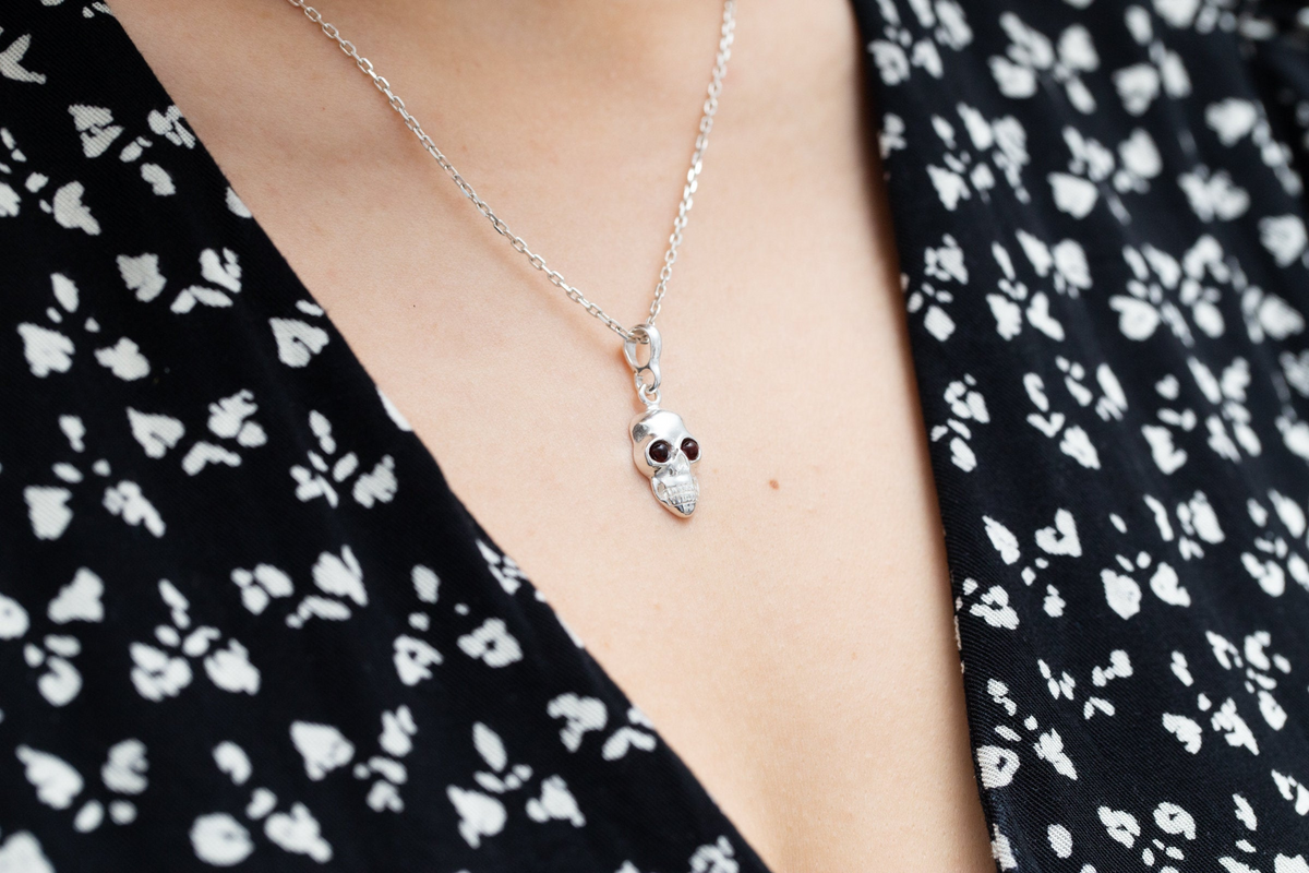 Silver Skull Necklace - Selectique 