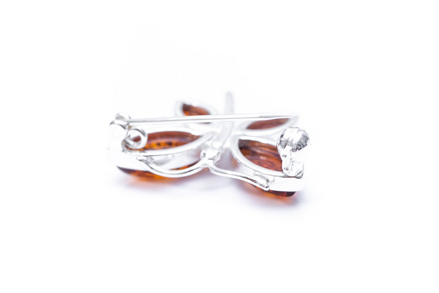 Small Amber Butterfly Brooch