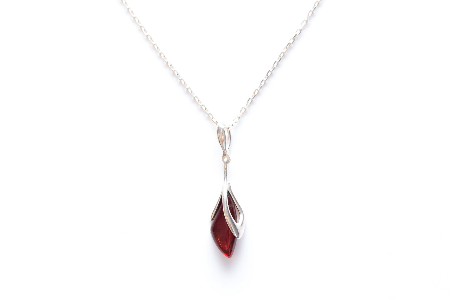 Subtle Cherry Amber Droplet Pendant