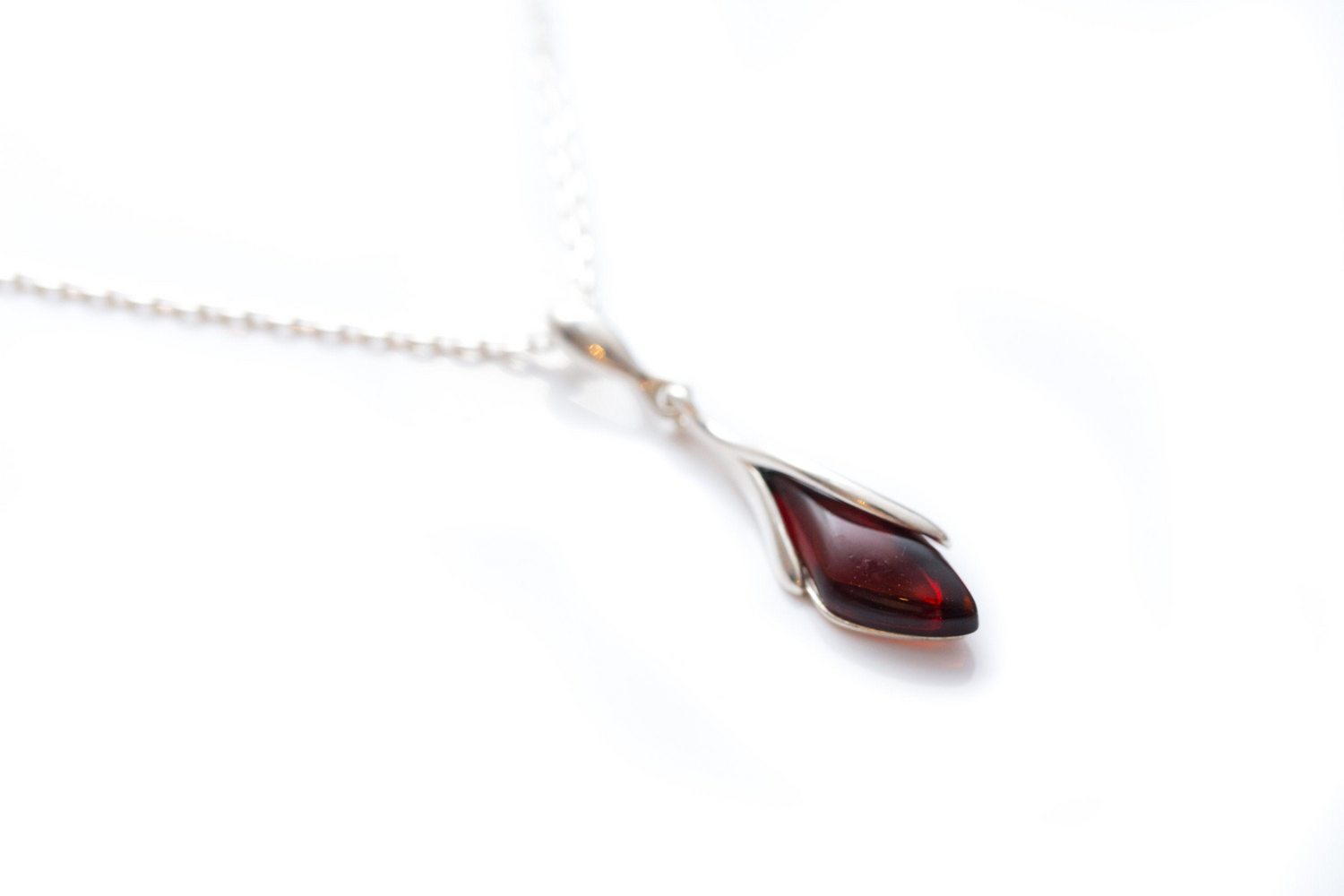 Subtle Cherry Amber Droplet Pendant