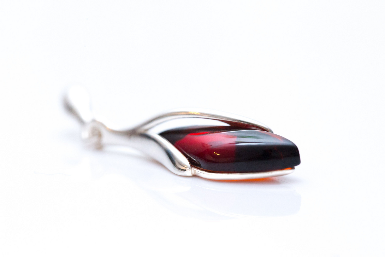 Subtle Cherry Amber Droplet Pendant