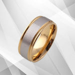 Titanium Unisex Extra Large Wedding Band Ring 18Ct Yellow And White.