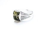 Men's Green Amber Solitaire Ring - Selectique 