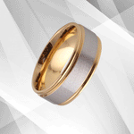 Titanium Unisex Extra Large Wedding Band Ring 18Ct Yellow And White.