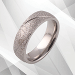 6mm Men’s Gorgeous Sand Finish Titanium Ring 18Ct White Gold Over UK.