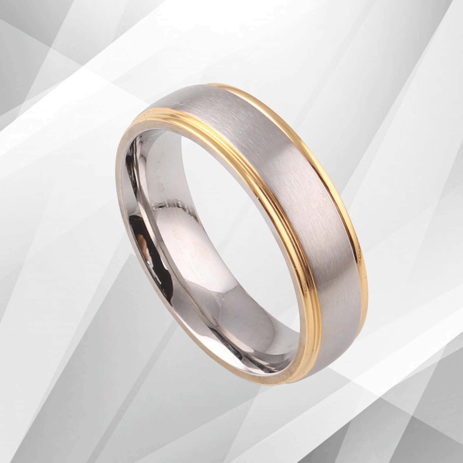 Mens Titanium Engagement Wedding Anniversary Band Ring 18Ct White Gold.