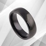 6mm Men’s Sparkling Anniversary Black Titanium Wedding Band Ring.