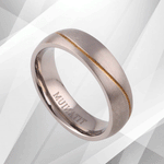 Gorgeous Mens Wedding Titanium Premium Band Ring 18Ct Yellow And White.