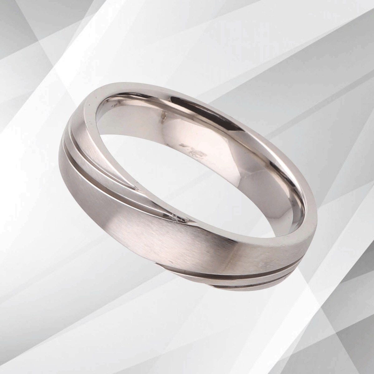 Gorgeous Mens Titanium Premium Wedding Engagement Band Ring 18Ct White.