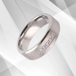 Titanium Five 0.35Ct C Z Diamond Wedding Band 18Ct White Gold Over.