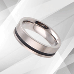 Mens Flat Titanium Wedding Anniversary Band Ring 18Ct White Gold Over.