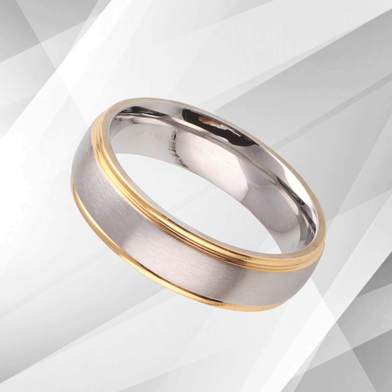 Mens Titanium Engagement Wedding Anniversary Band Ring 18Ct White Gold.