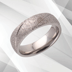 6mm Men’s Gorgeous Sand Finish Titanium Ring 18Ct White Gold Over UK.