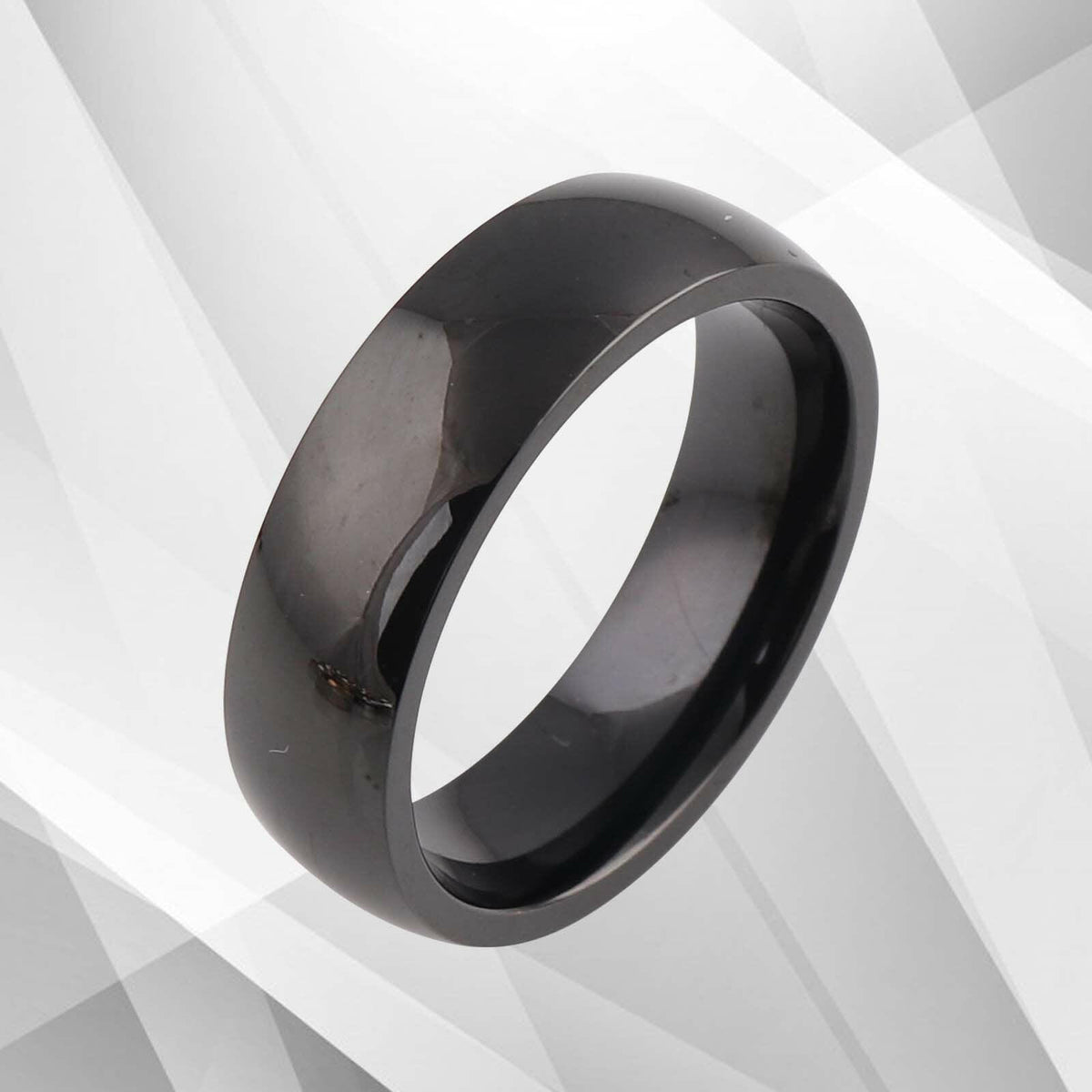 6mm Men’s Sparkling Anniversary Black Titanium Wedding Band Ring.