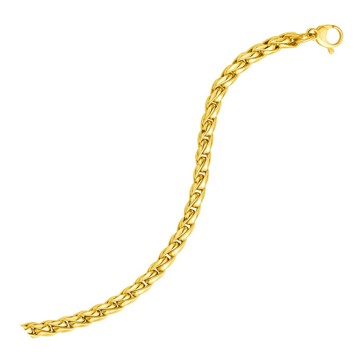 14k Yellow Gold 7 1/2 inch Round Curb Chain Bracelet - Selectique 