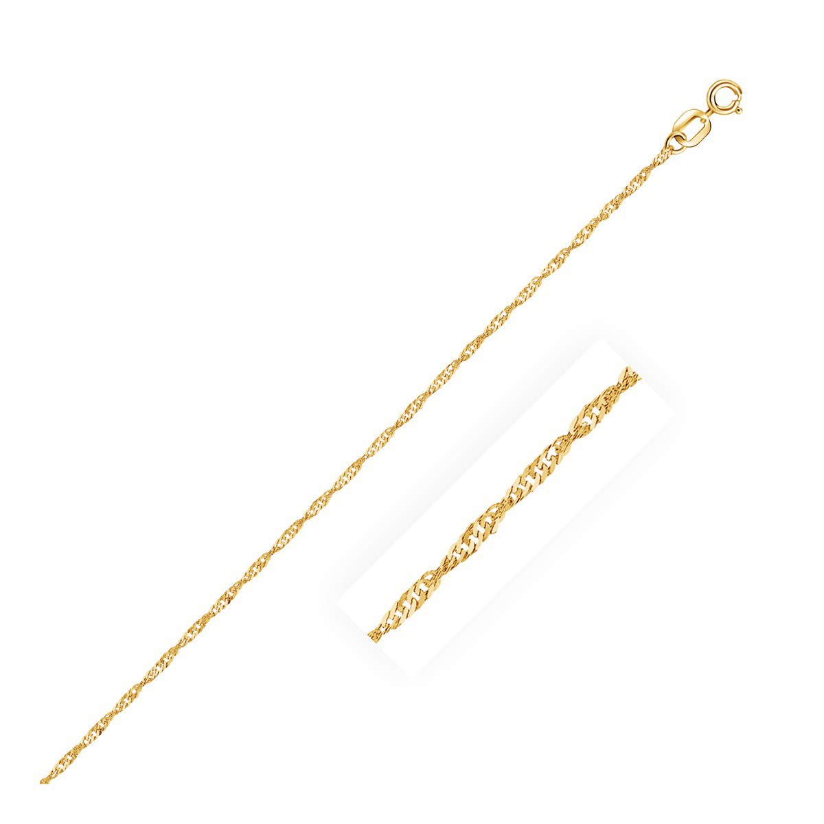 14k Yellow Gold Singapore Bracelet 1.0mm - Selectique 