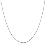 Sterling Silver Round Omega Style Chain Necklace with Rhodium Plating (1.25mm) - Selectique 