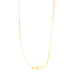 14K Yellow Gold Paper Clip Clasp Necklace - Selectique 