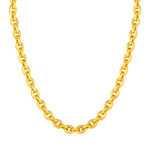 14k Yellow Gold Polished Oval Link Necklace - Selectique 