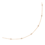 14k Rose Gold Station Necklace with Round Diamonds - Selectique 