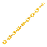 Bracelet with Shiny Square Links in 14k Yellow Gold - Selectique 