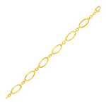 14k Yellow Gold Bracelet with Polished Oval Links - Selectique 