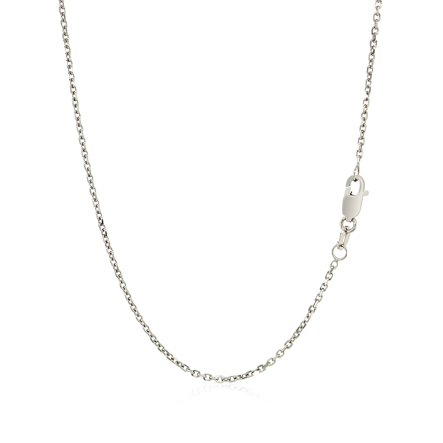 14k White Gold 20 inch Lariat Necklace with Diamonds - Selectique 