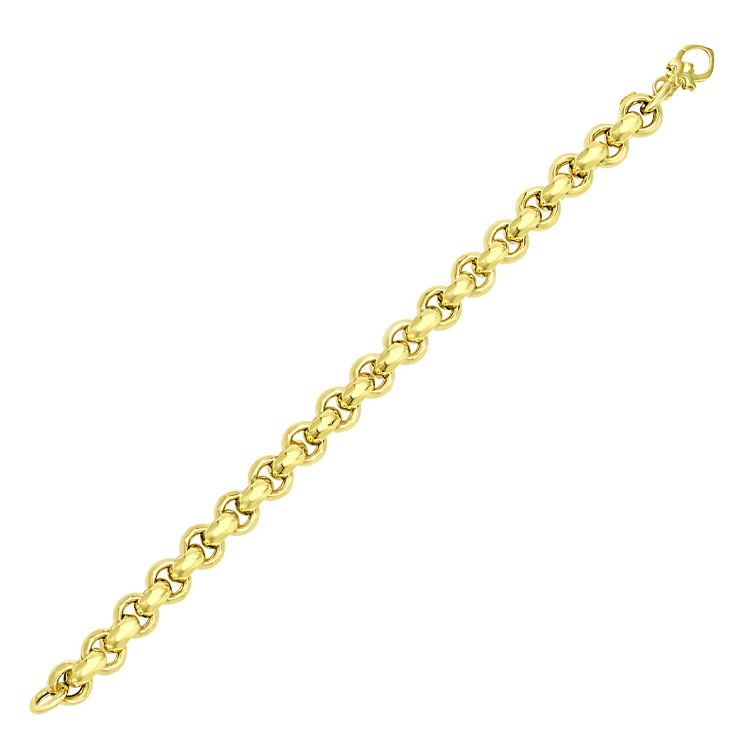 14k Yellow Gold Rolo Design Shiny Bracelet - Selectique 