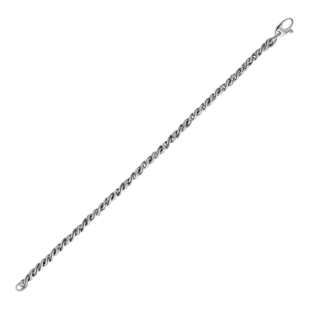 14k White Gold 7 1/2 inch Braid Link Bracelet - Selectique 