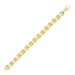 14k Yellow Gold Thick Smooth Rolo Style Bracelet - Selectique 