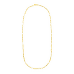 14k Yellow Gold Paperclip Chain and Pearl Necklace - Selectique 