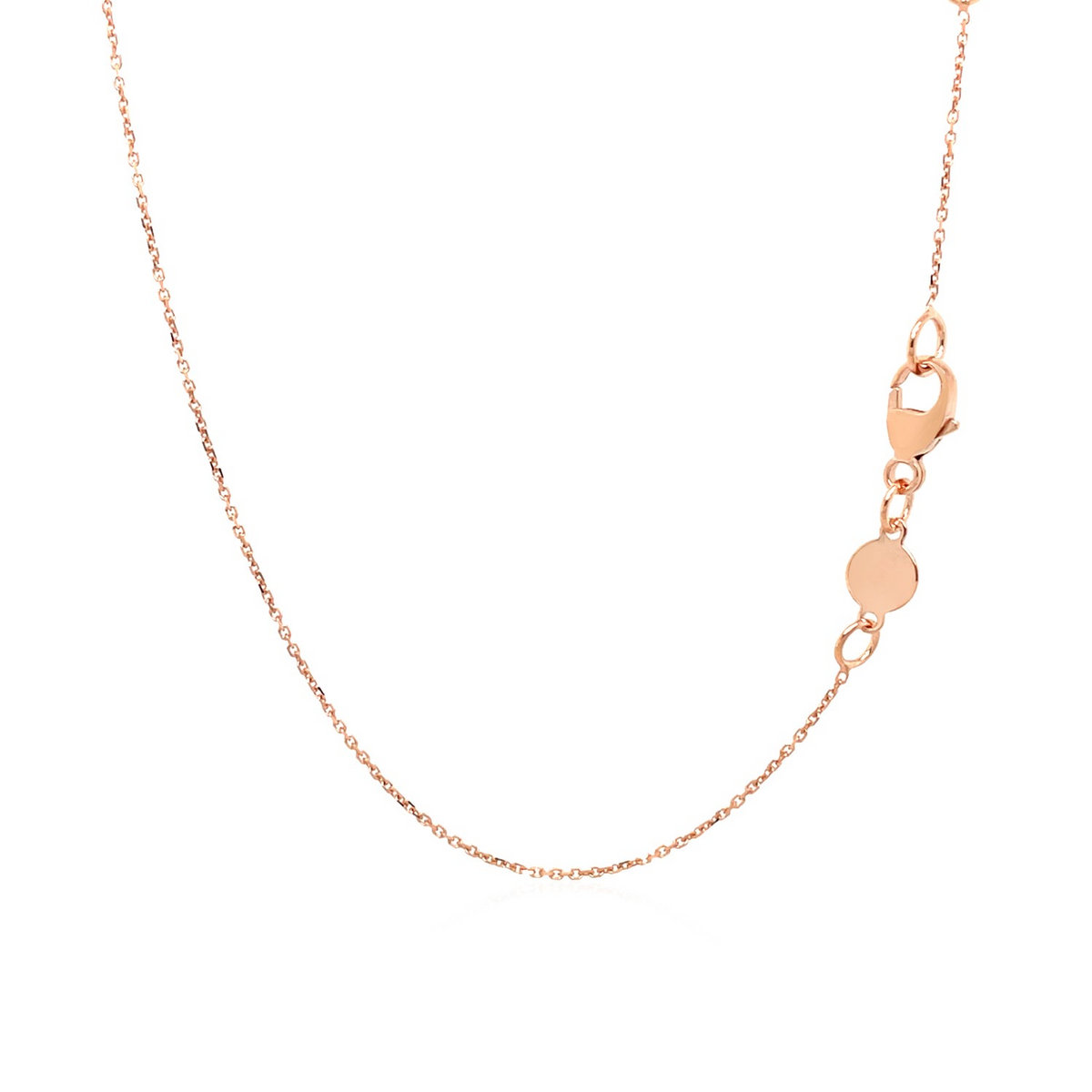 14k Rose Gold Necklace with a Diamond Embellished Flat Heart Design - Selectique 