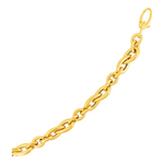 Teardrop and Round Link Bracelet in 14k Yellow Gold - Selectique 