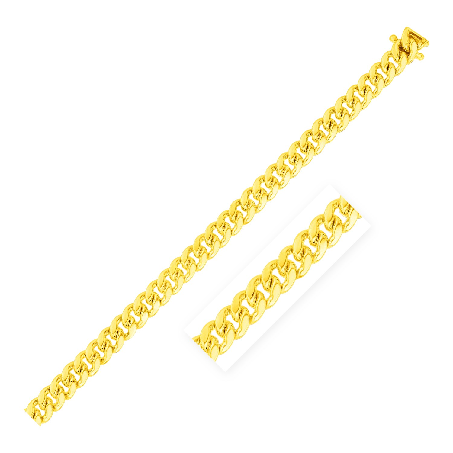 6.0mm 14k Yellow Gold Classic Miami Cuban Solid Bracelet - Selectique 