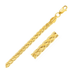 5.2mm 14k Yellow Gold Diamond Cut Round Franco Bracelet - Selectique 