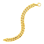 14k Yellow Gold 7 1/2 inch Curb Chain Bracelet - Selectique 