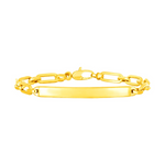 14K Yellow Gold Paperclip Chain ID Bracelet - Selectique 