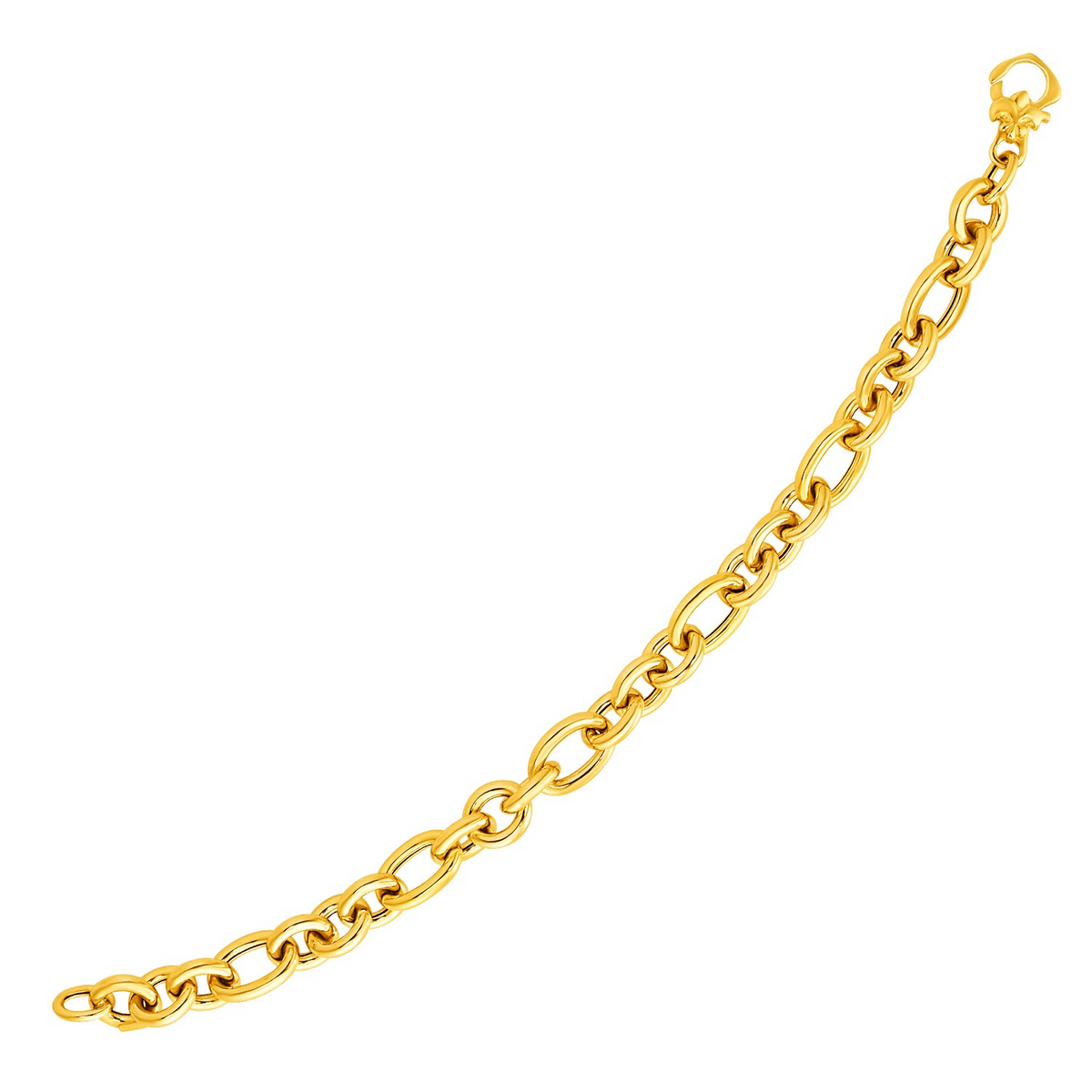 14k Yellow Gold Oval Link Bracelet - Selectique 