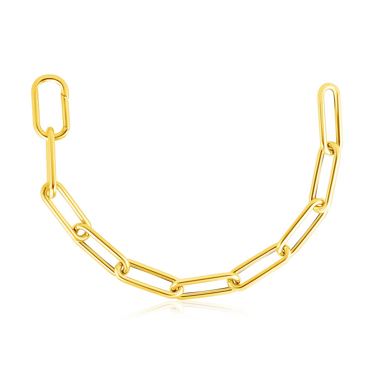 14k Yellow Gold Rounded Paperclip Chain Necklace - Selectique 