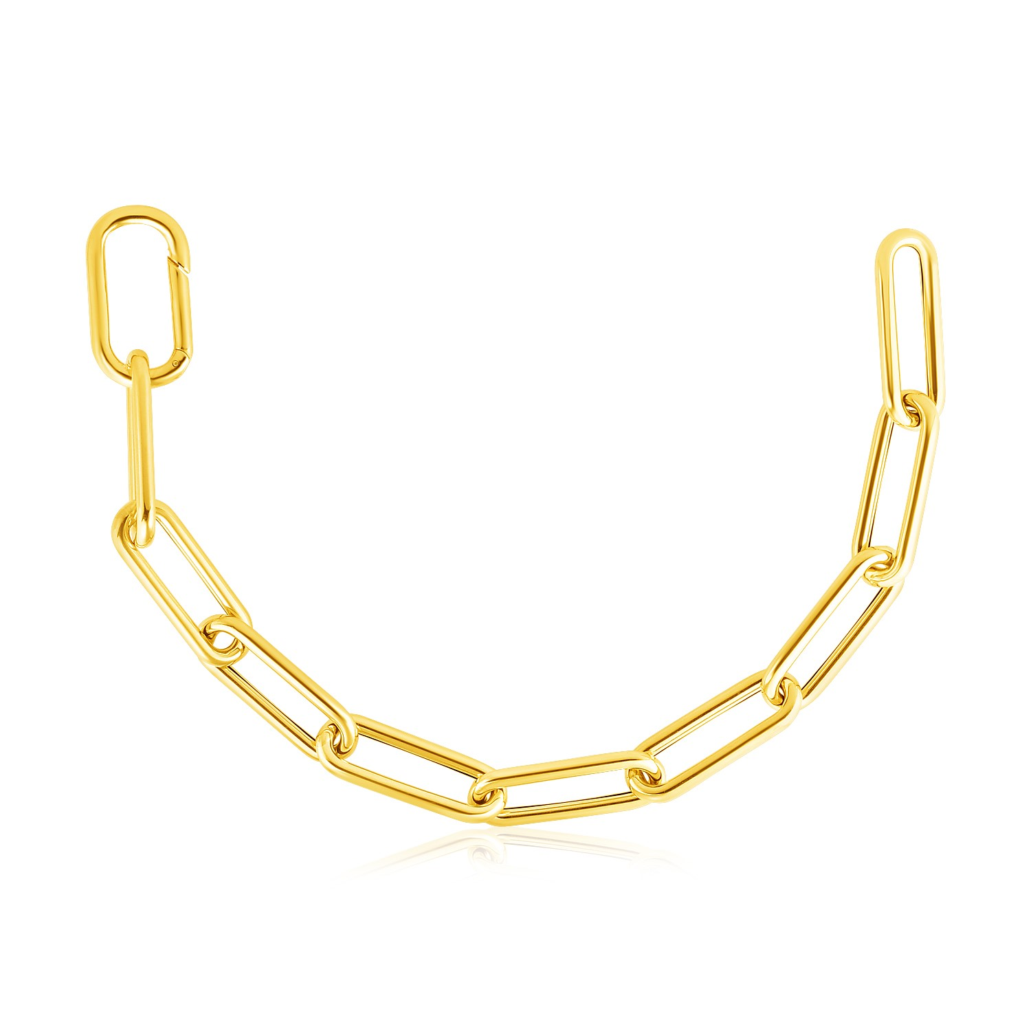 14k Yellow Gold Rounded Paperclip Chain Necklace - Selectique 